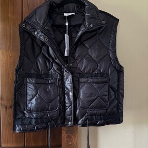 Sage Black Quilted Vest